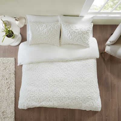 Copper Grove Villach Tufted Cotton Chenille 3-piece Duvet Cover Set