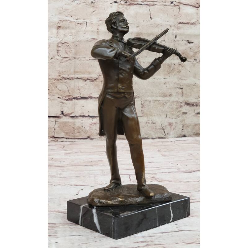 Bronze Sculpture Of Johann Strauss Playing The Violin Hot Cast Figurine Figure