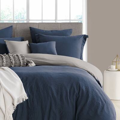Swift Home Extra Soft Reversible Crinkle Microfiber Duvet Cover Set (Comforter Not Included)