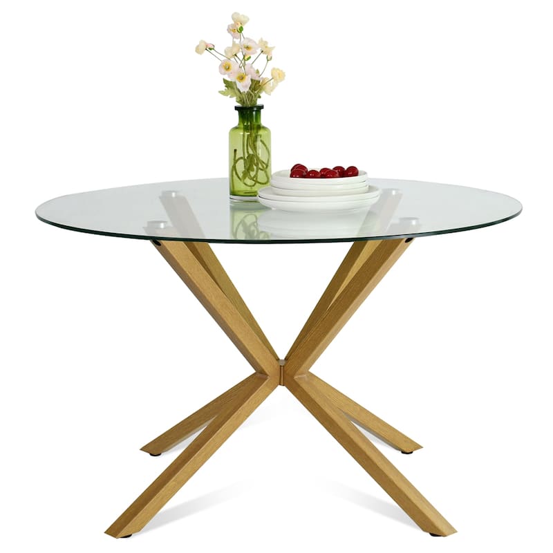 Round 39" Glass Dining Table - 39"x39"x30"