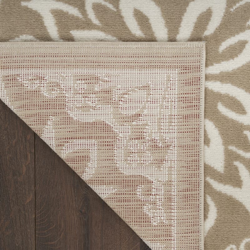 Bavuf Power Loomed Floral Traditional Non Skid Stain Resistant Area Rug By HomeRoots - 120' X '84' X '0.5