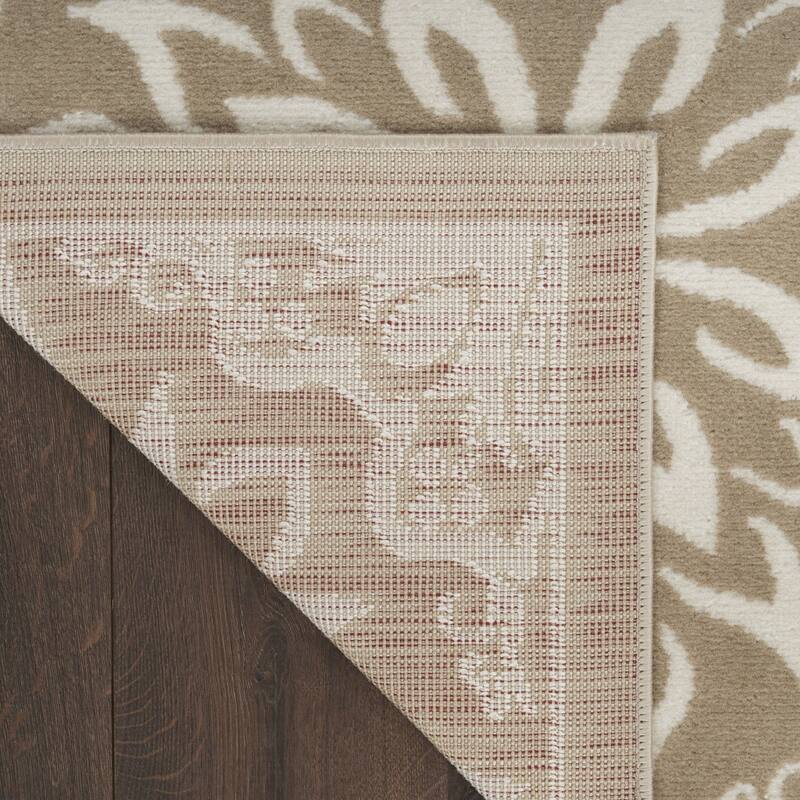 Bema Power Loomed Abstract Floral Traditional Non Skid Stain Resistant Area Rug By HomeRoots - 72' X '24' X '0.5