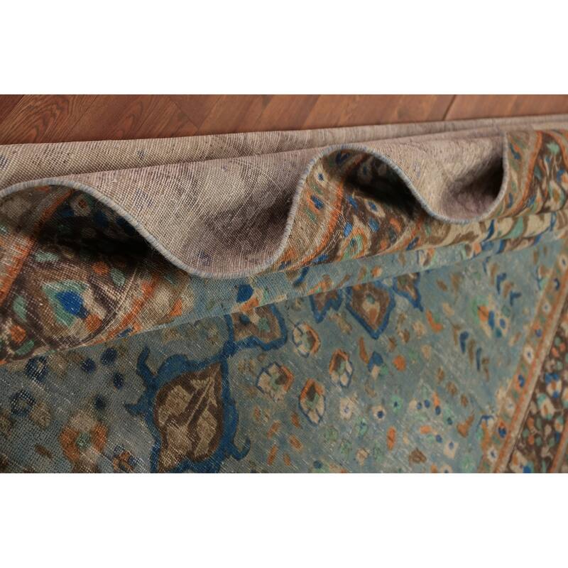 Blue Medallion Tabriz Persian Area Rug Handmade Oriental Wool Carpet - 6'5"x 9'5"
