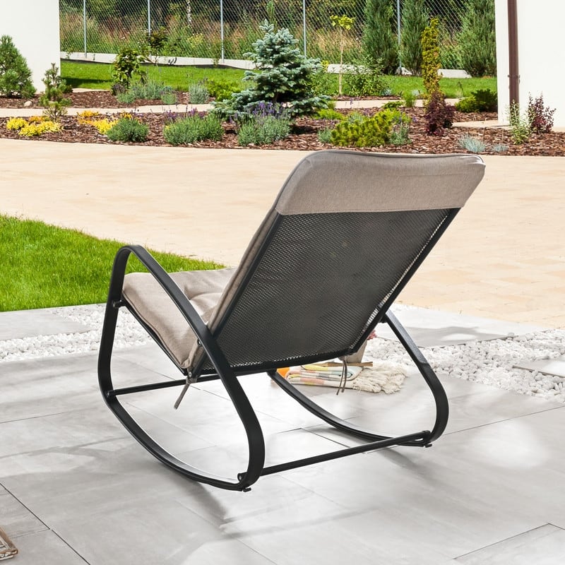 Patio Festival Indoor and Outdoor Rocker Chair with Cushion