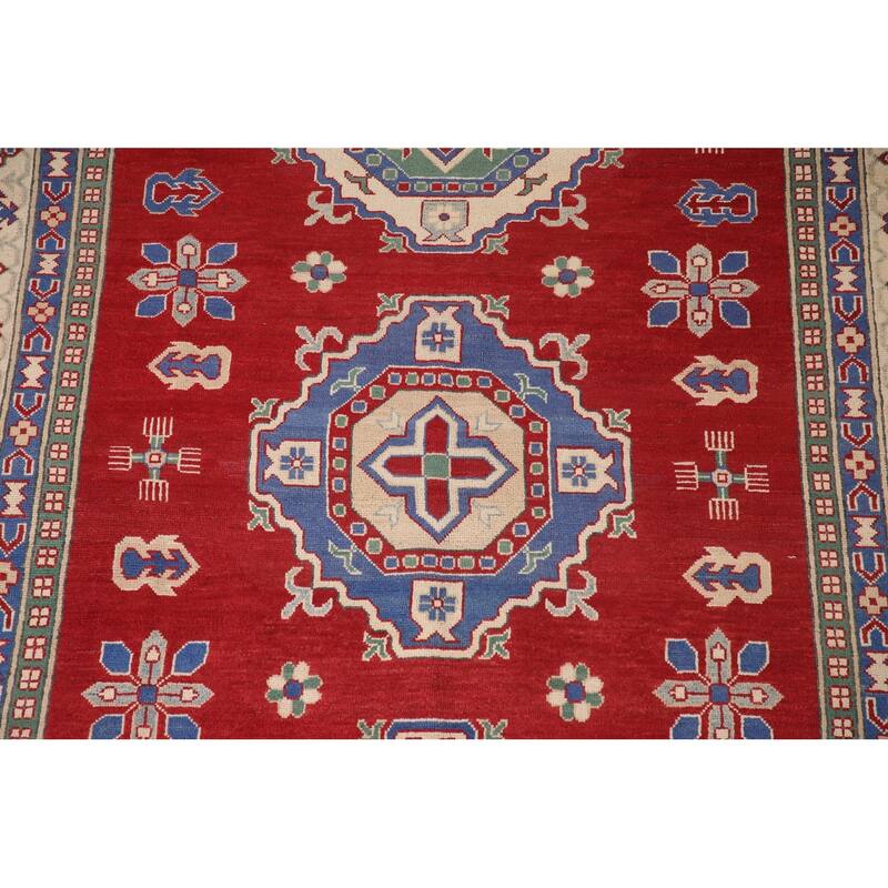Red Kazak Area Rug Handmade Bedroom Wool Carpet - 6'7" x 10'4"