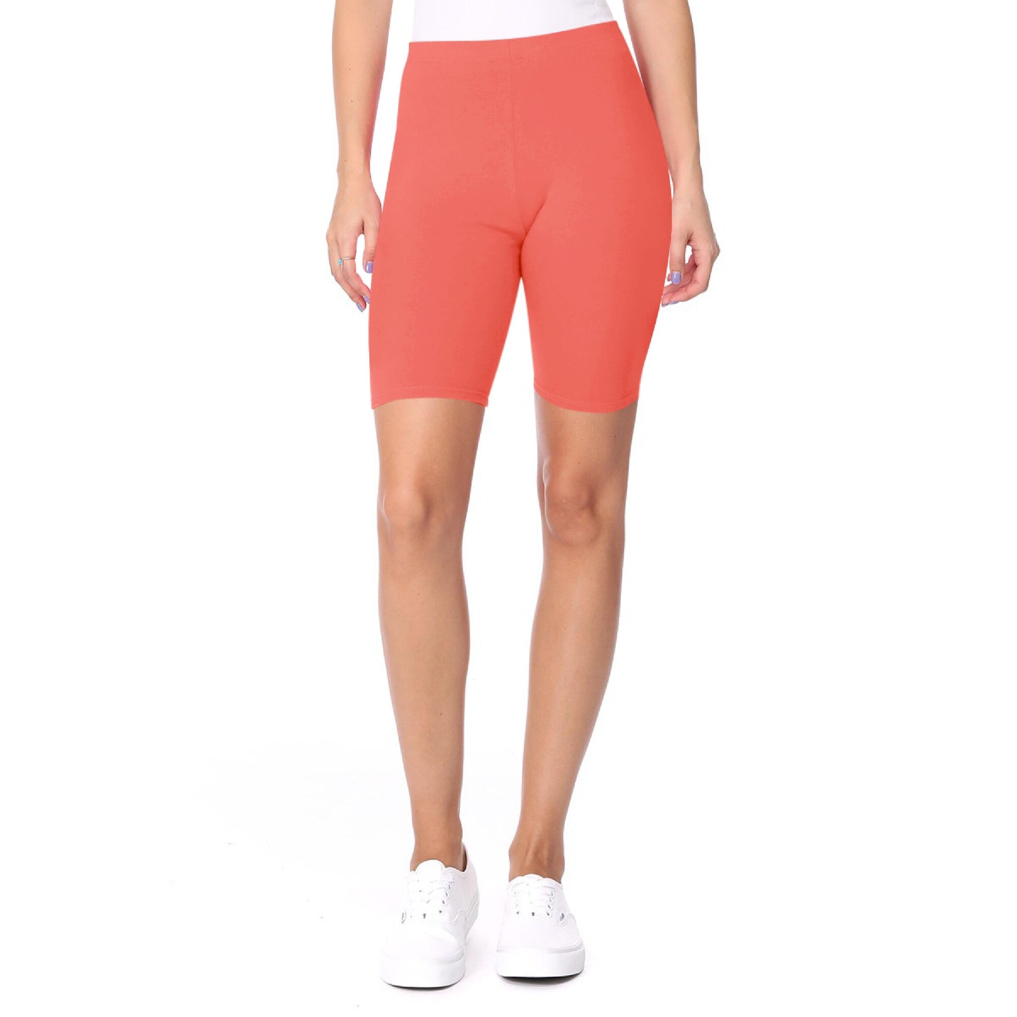 Shop Women S High Waist Solid Casual Pants Biker Shorts