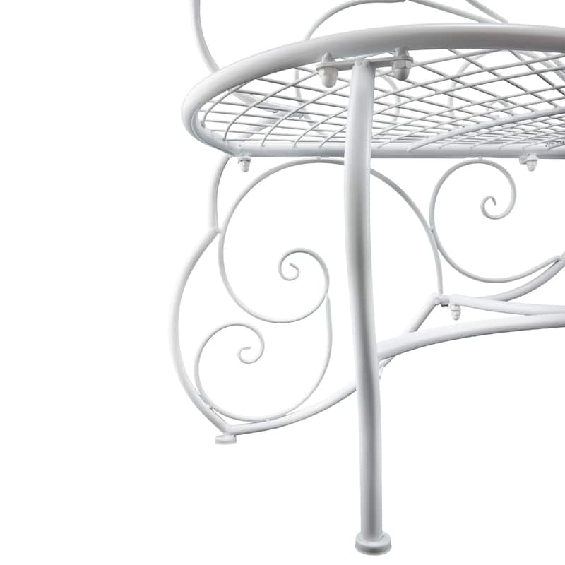 Alpine Corporation 62" x 26" Outdoor 2 Person Metal Butterfly Shaped Garden Bench