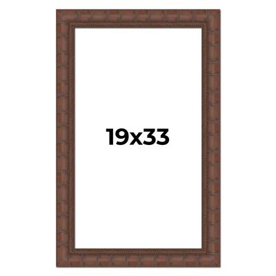19x33 Frame Pewter Solid Wood Picture Frame Width 1.625 Inches | Interior Frame Depth 0.6875 Inches