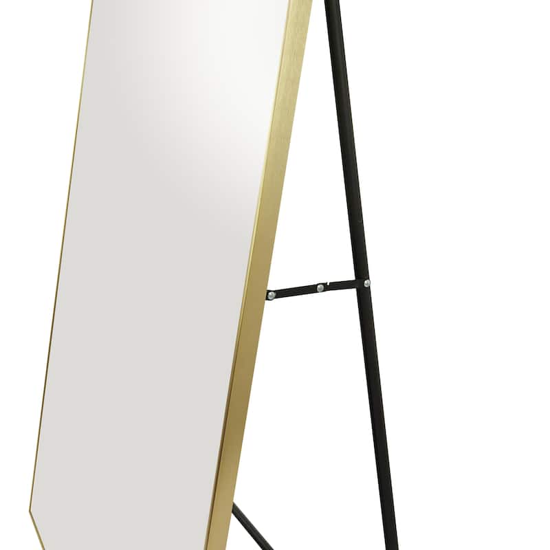 Metal Floor Mirror with Stand - Silver or Gold - CosmoLiving by Cosmopolitan