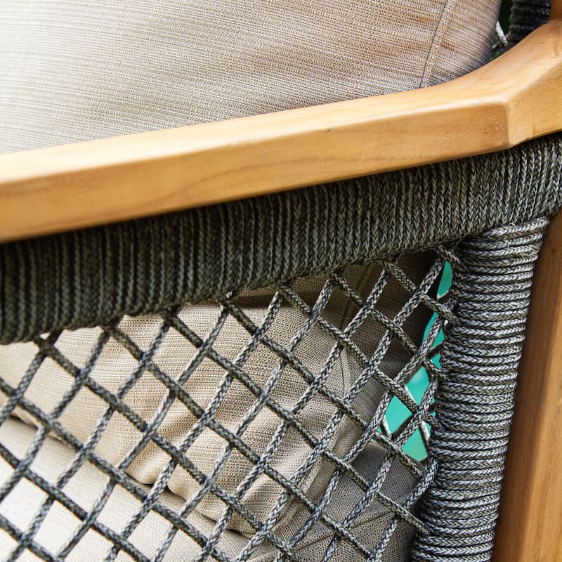 Cambridge Casual Nassau Teak Patio Sofa with Cushion