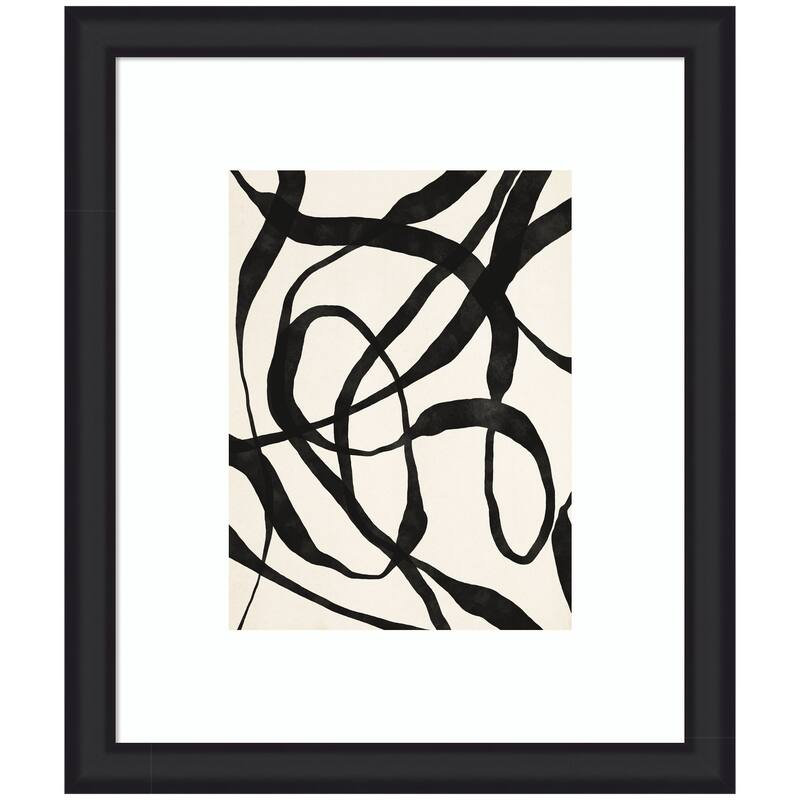 Kate and Laurel Framed Art Black Twist 4 by Alicia Bock - 23x27 - Black