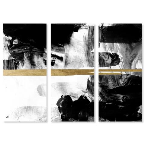 Abstract 'Halfway Black and White Three Piece' Textures by Oliver Gal Wall Art Print