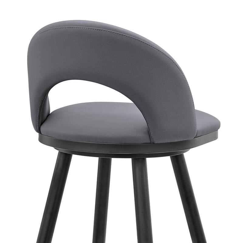 Charlotte Faux Leather and Metal Swivel Counter or Bar Stool