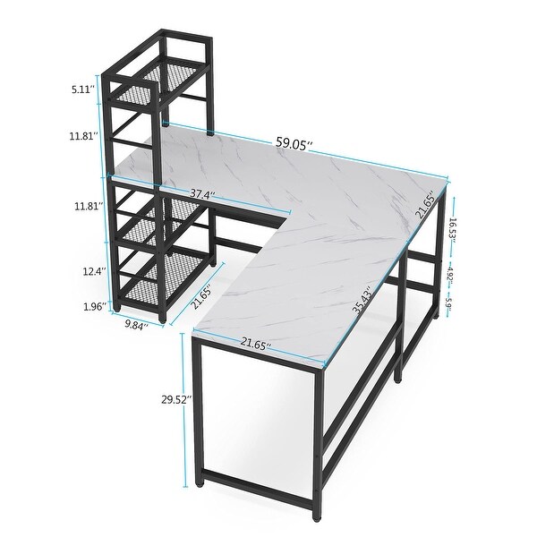 Tribesigns 59 Inch L Shaped Desk with Monitor Stand, Reversible 並行輸入品 Tribesigns Reversible L Shaped Desk with Monitor Stand, 59 Inch