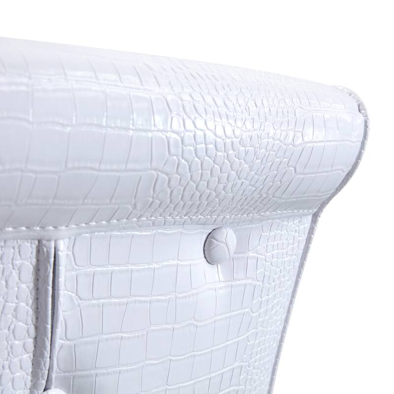 Set of 4, Retro alligator skin Upholstered dining chairs,with Crystal buckle design and Faux Leather design