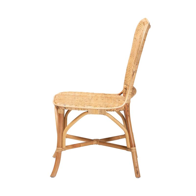 Irene Modern Bohemian Natural Rattan Dining Chair