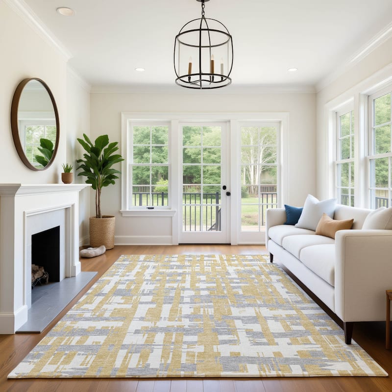 Premium Washable Super Soft Contemporary Plaid Mayfield Rug