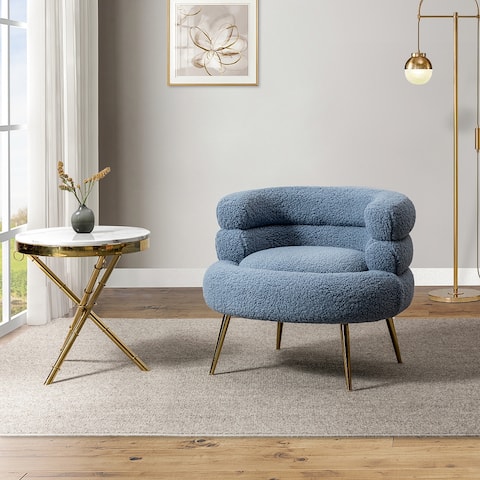 Actaeus Upholstered Accent Barrel Chair with Metal Base