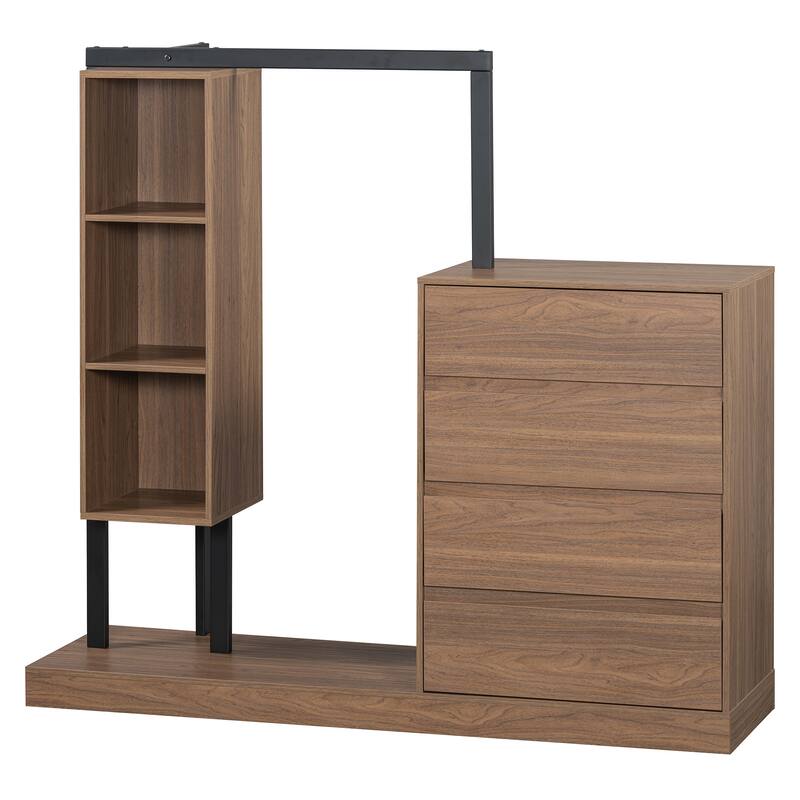 Modern Wardrobe with 4 Drawers and 3 Shelves