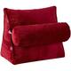 Cheer Collection Wedge Shaped Support Pillow and Bed Rest Cushion for Reading, Gaming, Watching - with Adjustable Neck Pillow - Maroon