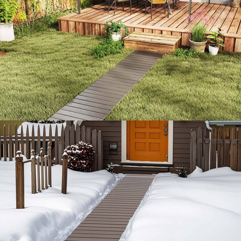 Costway 8 FT Outdoor Pathway with HDPE Frame Non-slip Surface Metal - See Details