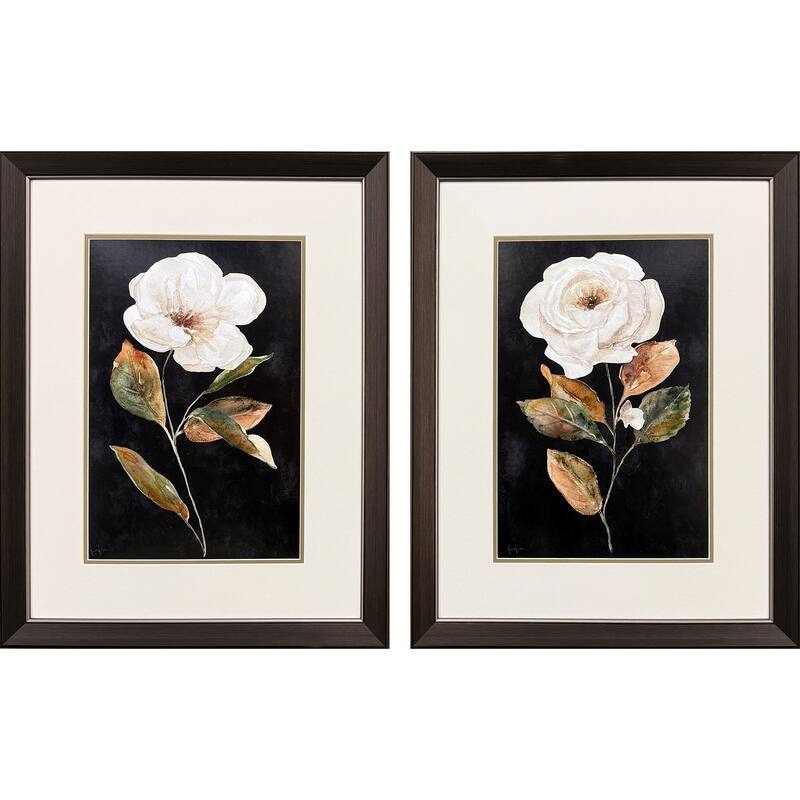 Paragon Botanical on Black Framed Art - Set of 2