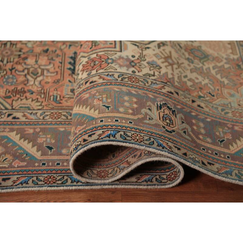 Geometric Tabriz Persian Vintage Area Rug Handmade Wool Carpet - 6'7" x 9'7"
