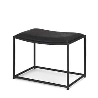 Taniel Black Leather w/ Black Metal Stool