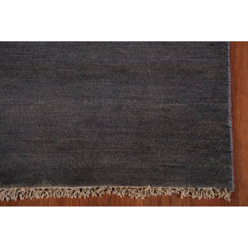 Grays & Charcoal Gabbeh Modern Area Rug Hand-Knotted Wool Carpet - 4'11" x 6'7"