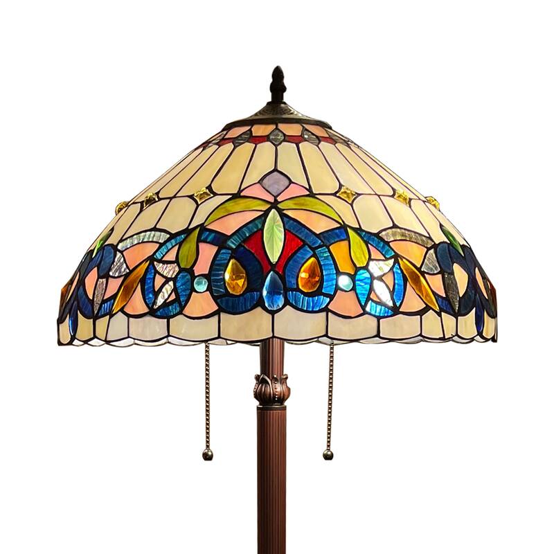 Tiffany-Style Victorian Design 2-light Floor Lamp