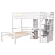 preview thumbnail 29 of 36, Elegant Style Twin Size Loft Bed with a Stand-alone Bed, Storage Staircase, Desk, Shelves and Drawers, Solid Construction, Gray