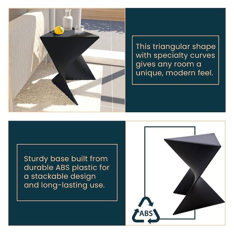 LeisureMod Randolph Modern Side Table - Grey - 15.5 x 17 x 17