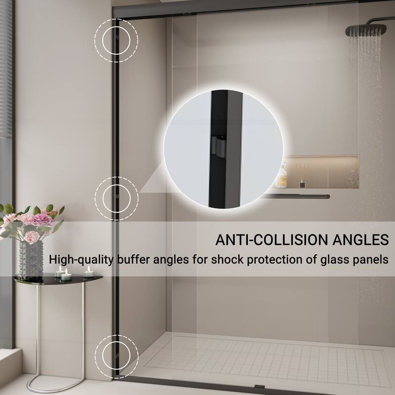 Sophisticated Double Sliding Shower Door for Stylish Bathrooms, Enhancing Privacy and Comfort.