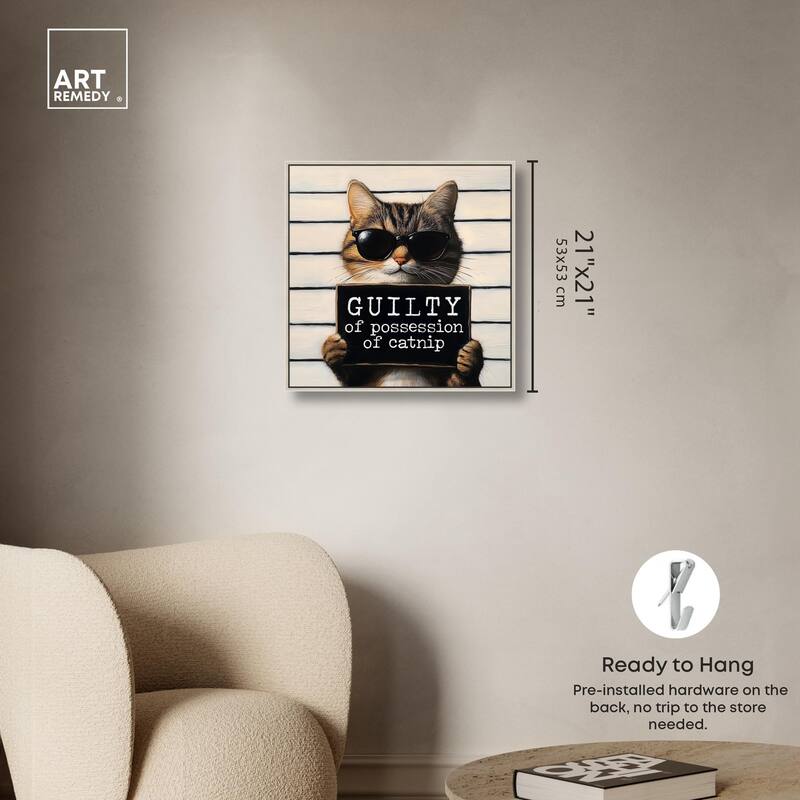 Guilty of Catnip Canvas by Art Remedy