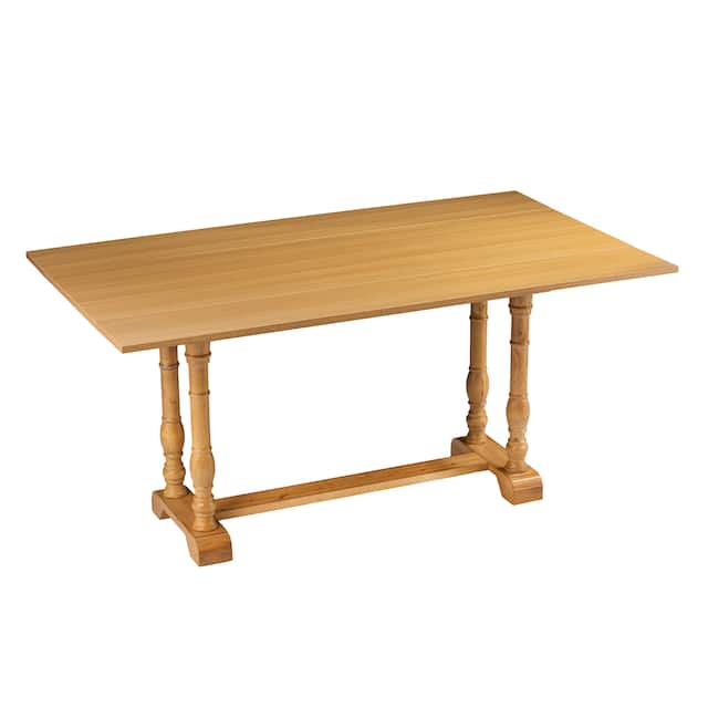 SEI Furniture Eddlewood Farmhouse Drop Leaf Trestle Console to Dining