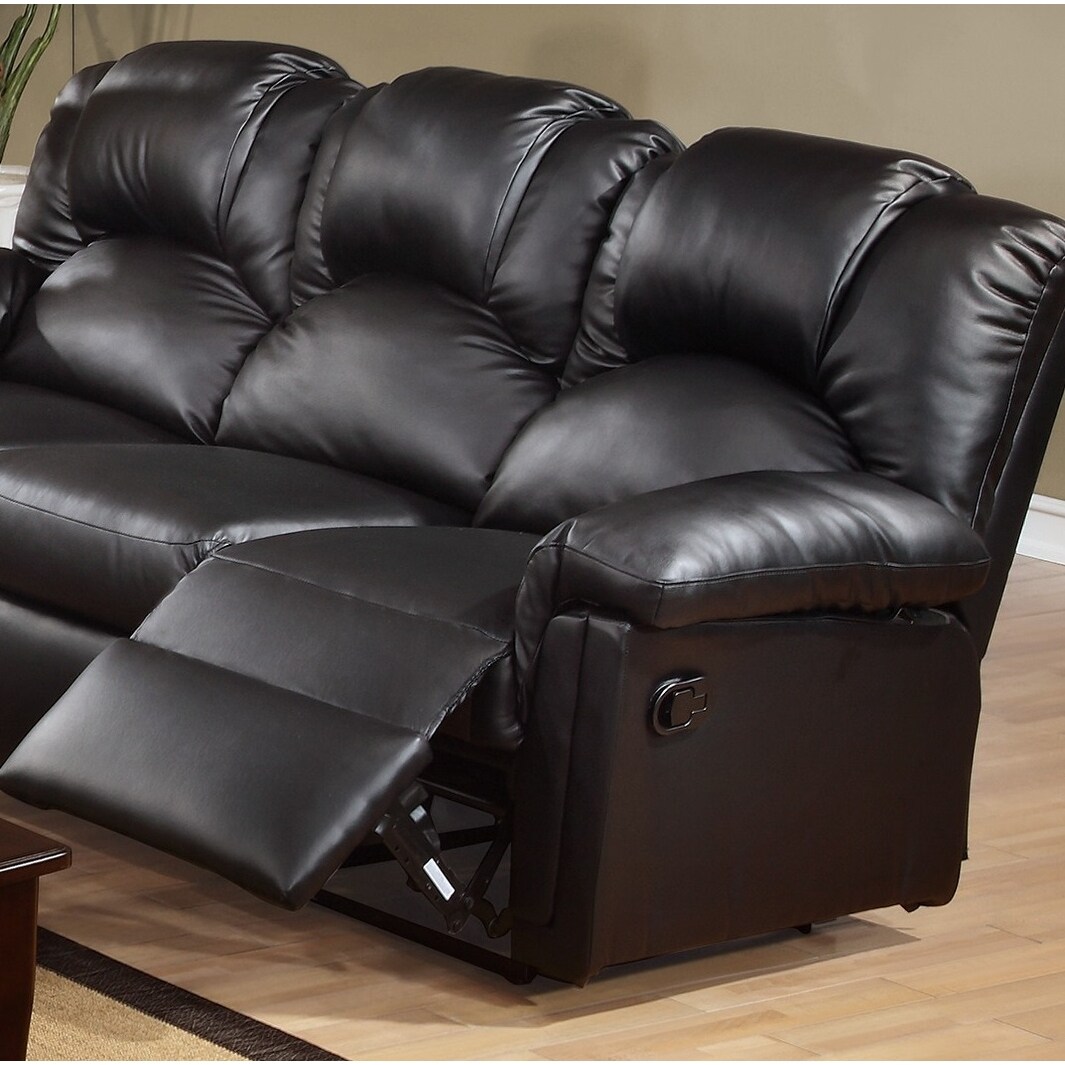 Bonded black leather glider recliner discount