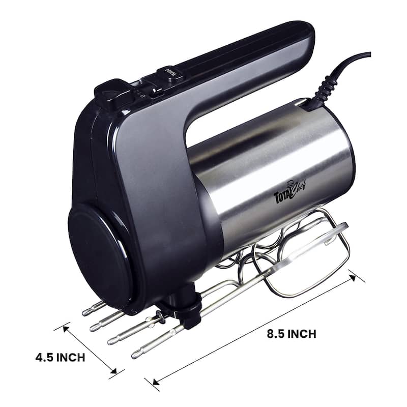 Total Chef 6-Speed Hand Mixer, 250W, Turbo Boost, Black Silver