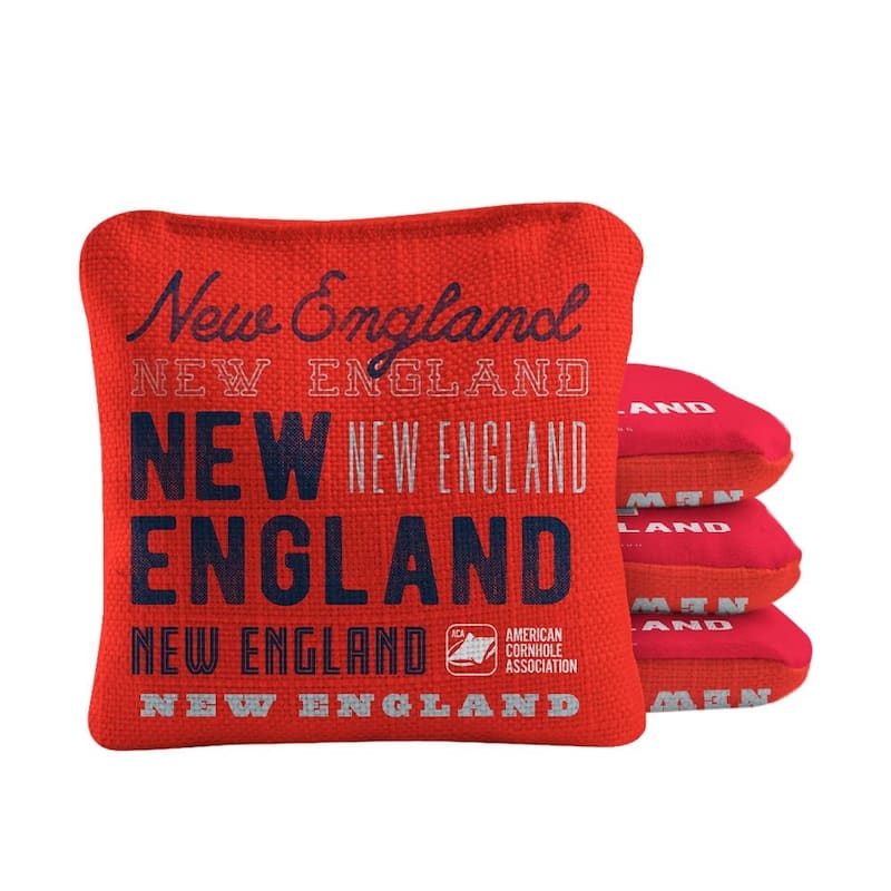 New England Football Red Dual Sided Cornhole Bags