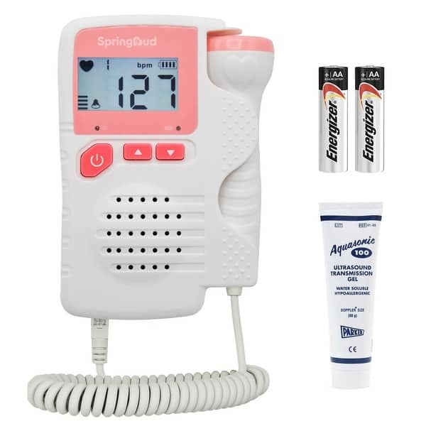 slide 2 of 4, SpringBud FD-200B Fetal Doppler Hearbeat Monitor FDA Cleared - Pink Pink