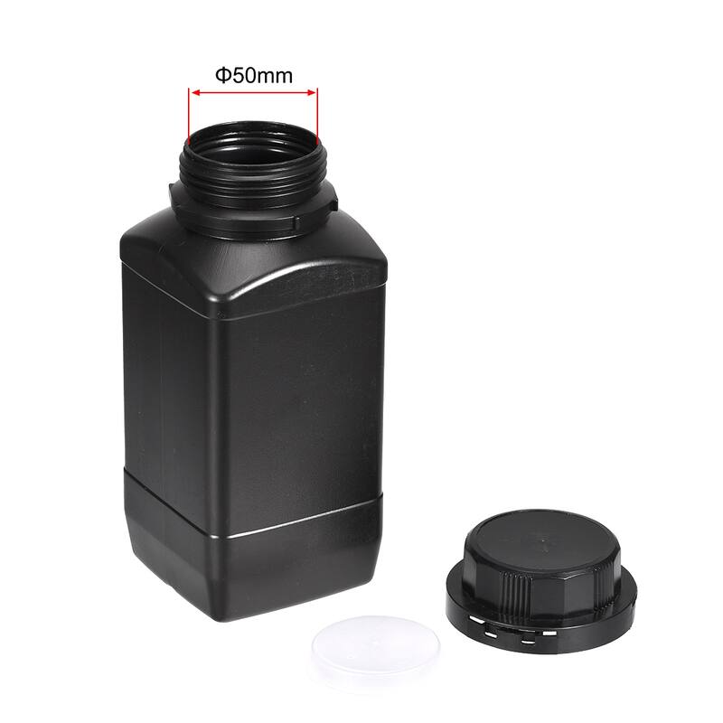 Plastic Lab Chemical Reagent Bottle, 1000ml/ 34oz Storage Bottles, Black 5pcs