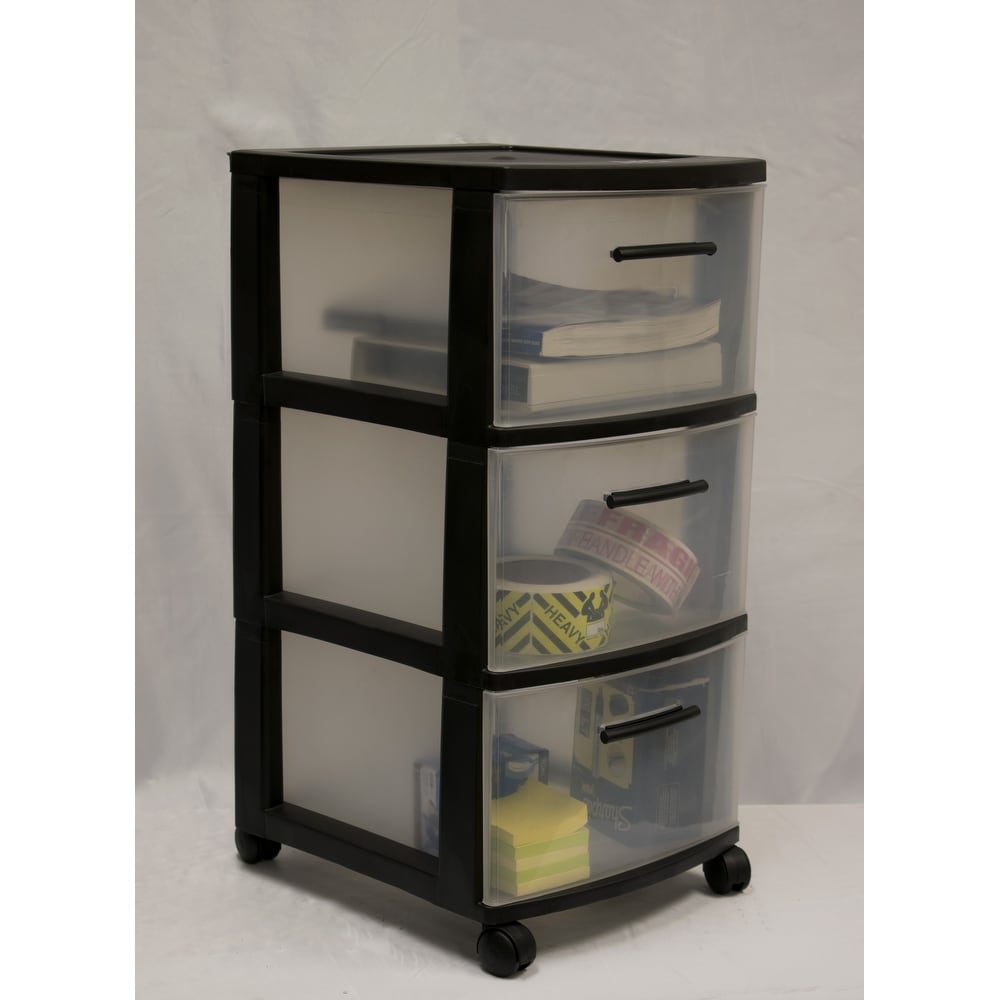Sterilite Clearview Compact Portable 3 Drawer Storage Organizer Cabinet 8 Pack