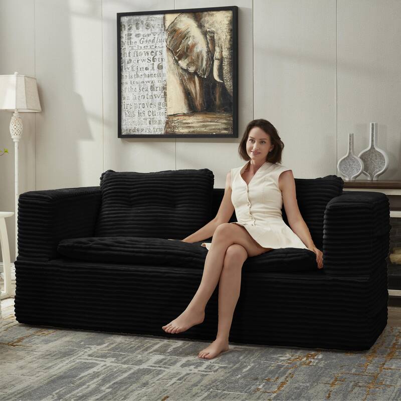Sofa Bed With Independent Chaise Lounge And Functional Blanket,Convertible Sofa Bed,King Size Bed,Deep Seat