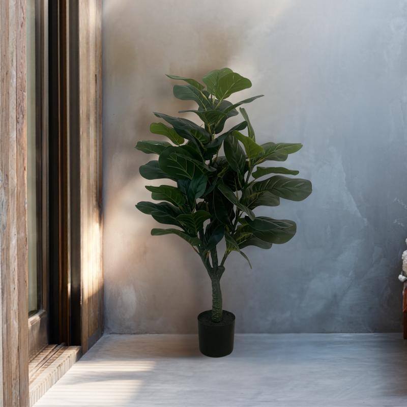 XBrand 39.4" Artificial Fiddle Leaf Fig Tree - Realistic Faux Indoor Plant, Adjustable Branches, Maintenance-Free