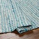 preview thumbnail 4 of 5, Hand-Woven Canoas Cotton/Leather Area Rug (2' x 3') - 2' x 3'