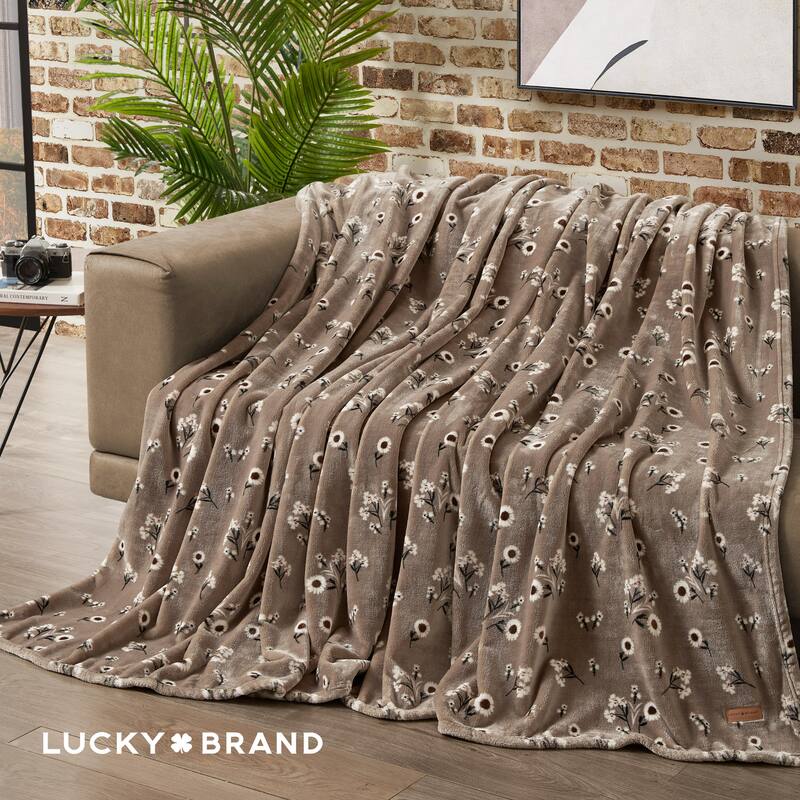 Lucky Brand Daisy Plush Throw Blanket