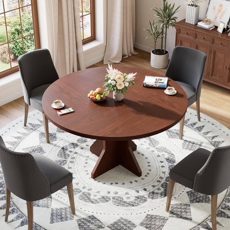 47" Kitchen Round Dining Table for 4-6 People for Living Room, Kitchen, Apartment