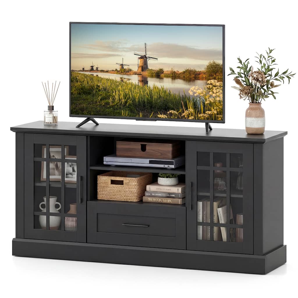 Gymax Farmhouse TV Stand for TVs up to 70'' Entertainment Media Center