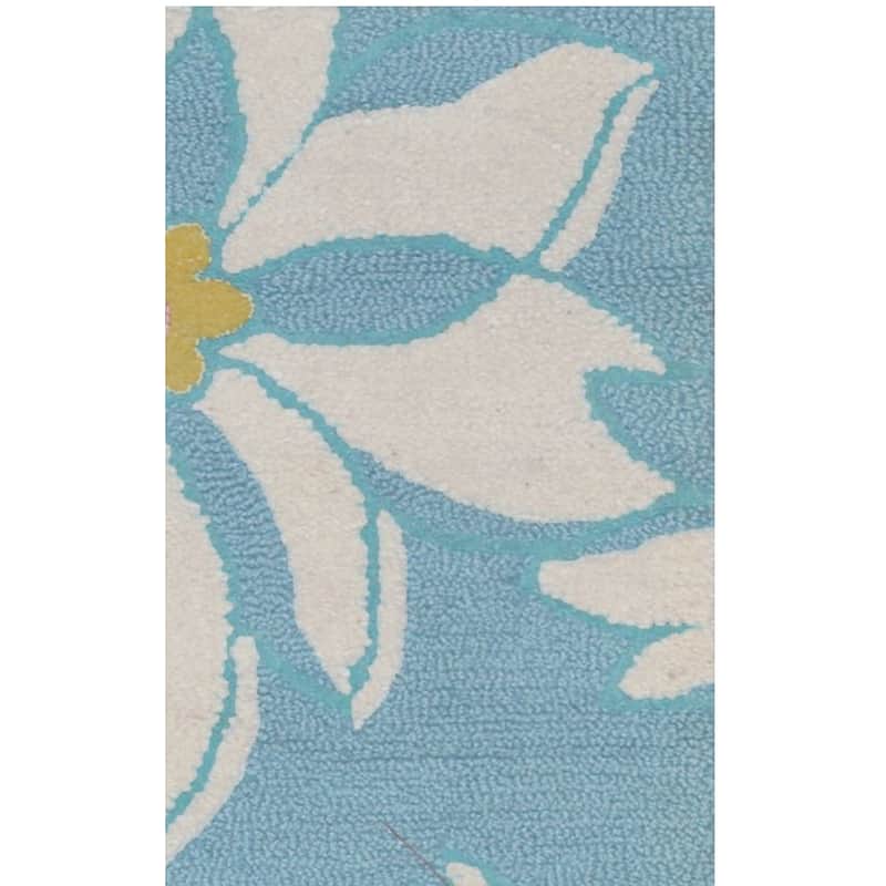 SAFAVIEH Handmade Blossom Pragiya Blue Wool Rug