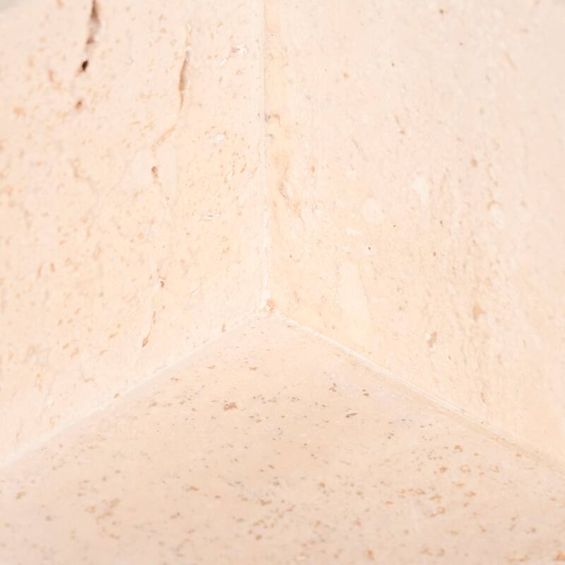 Stone and Travertine Solid Modern Geometric Decorative Object