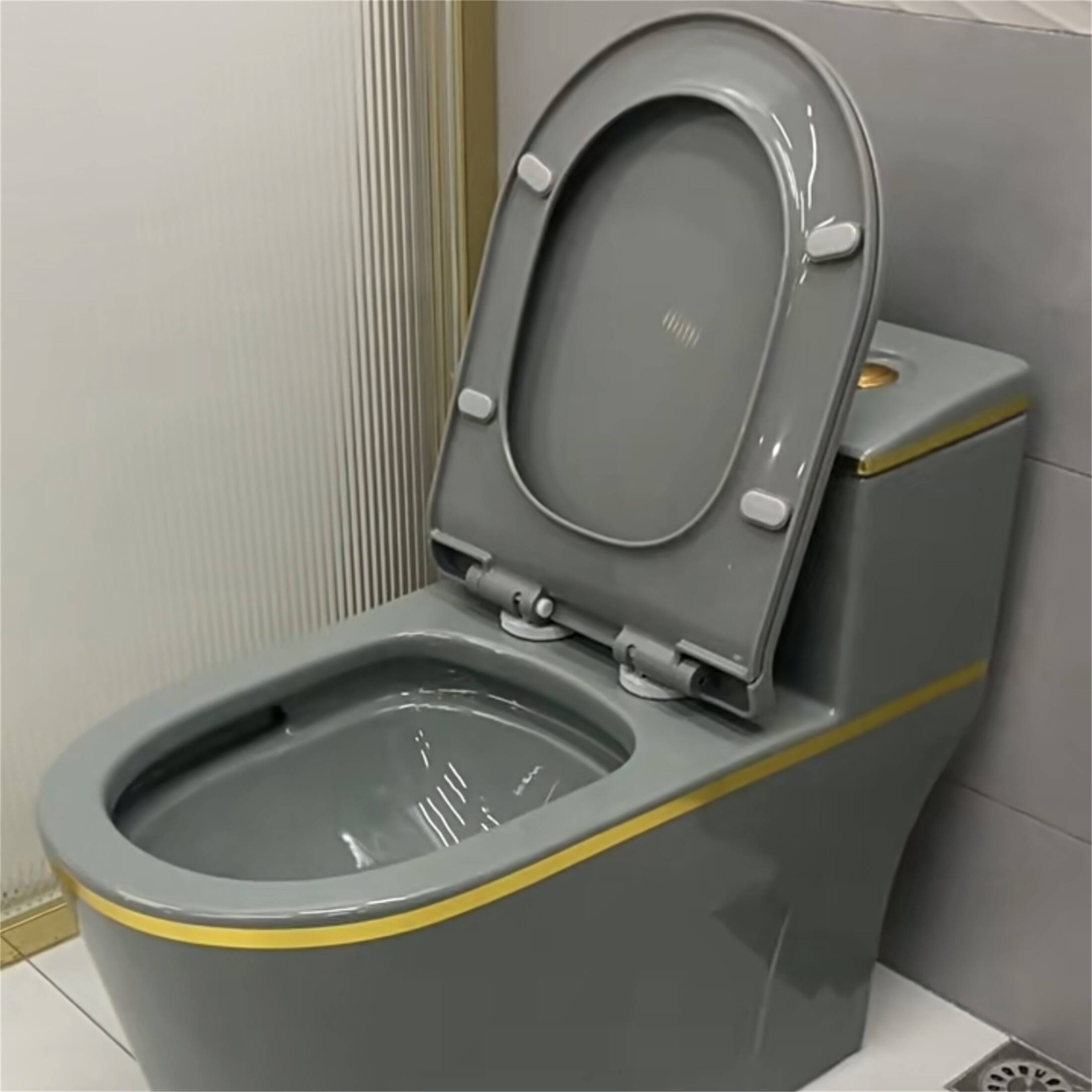 Grey One Piece Toilet (Seat Included) Bed Bath & Beyond 37253767
